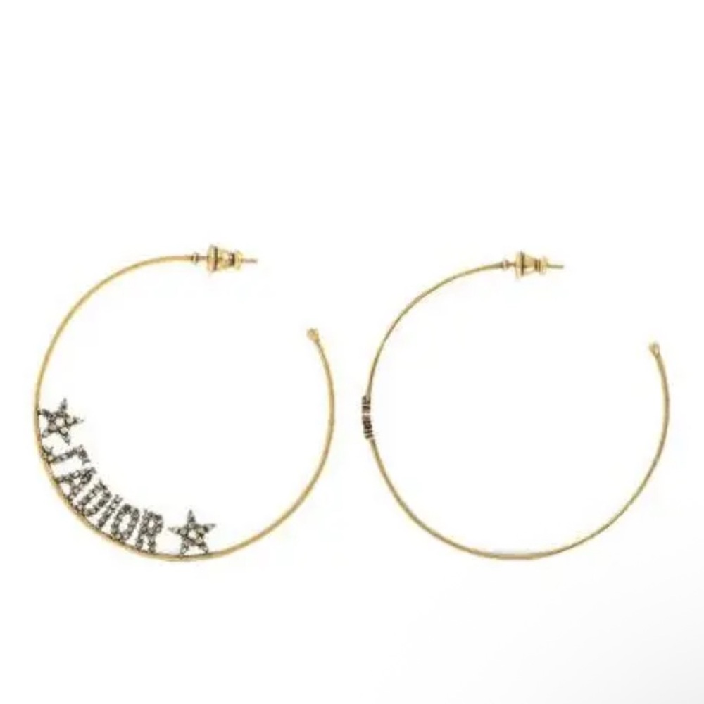 Christian Dior J’ADior Gold Tone Hoop Earrings